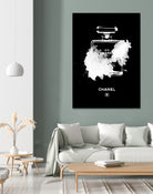 Chanel Perfume Bottle Invert by mercedes lopez charro on GIANT ART - black mixed media