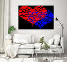Two hearts blue and red by Daniel Danco on GIANT ART - red vector illustration