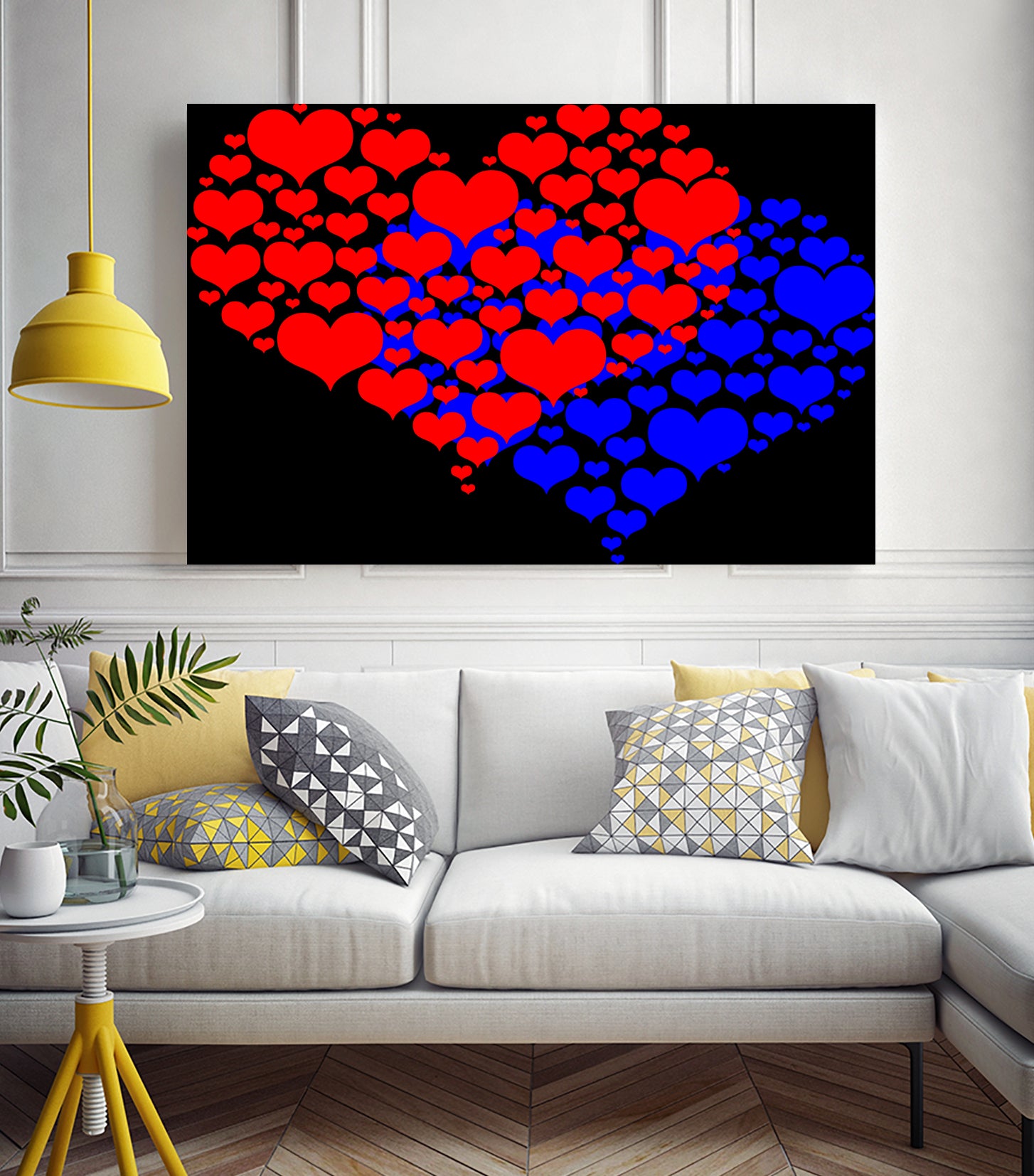 Two hearts blue and red by Daniel Danco on GIANT ART - red vector illustration