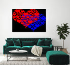 Two hearts blue and red by Daniel Danco on GIANT ART - red vector illustration