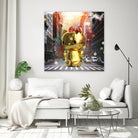 Gold Kitty in New York City by Vin Zzep on GIANT ART - white digital painting