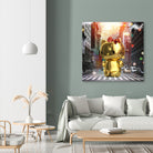 Gold Kitty in New York City by Vin Zzep on GIANT ART - white digital painting