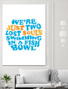Pink Floyd - just two lost souls swimming in a fish bowl by gareth mcguckin on GIANT ART - white typography