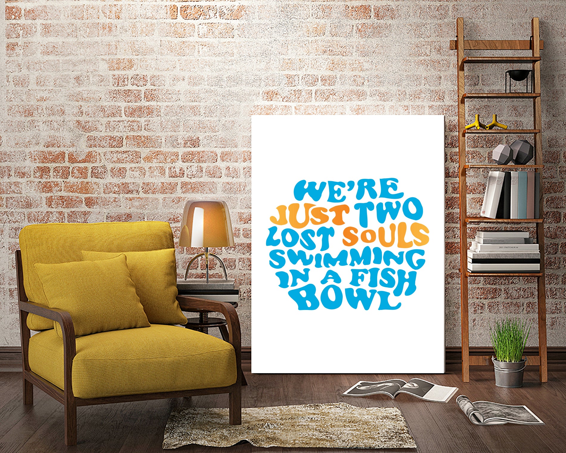 Pink Floyd - just two lost souls swimming in a fish bowl by gareth mcguckin on GIANT ART - white typography