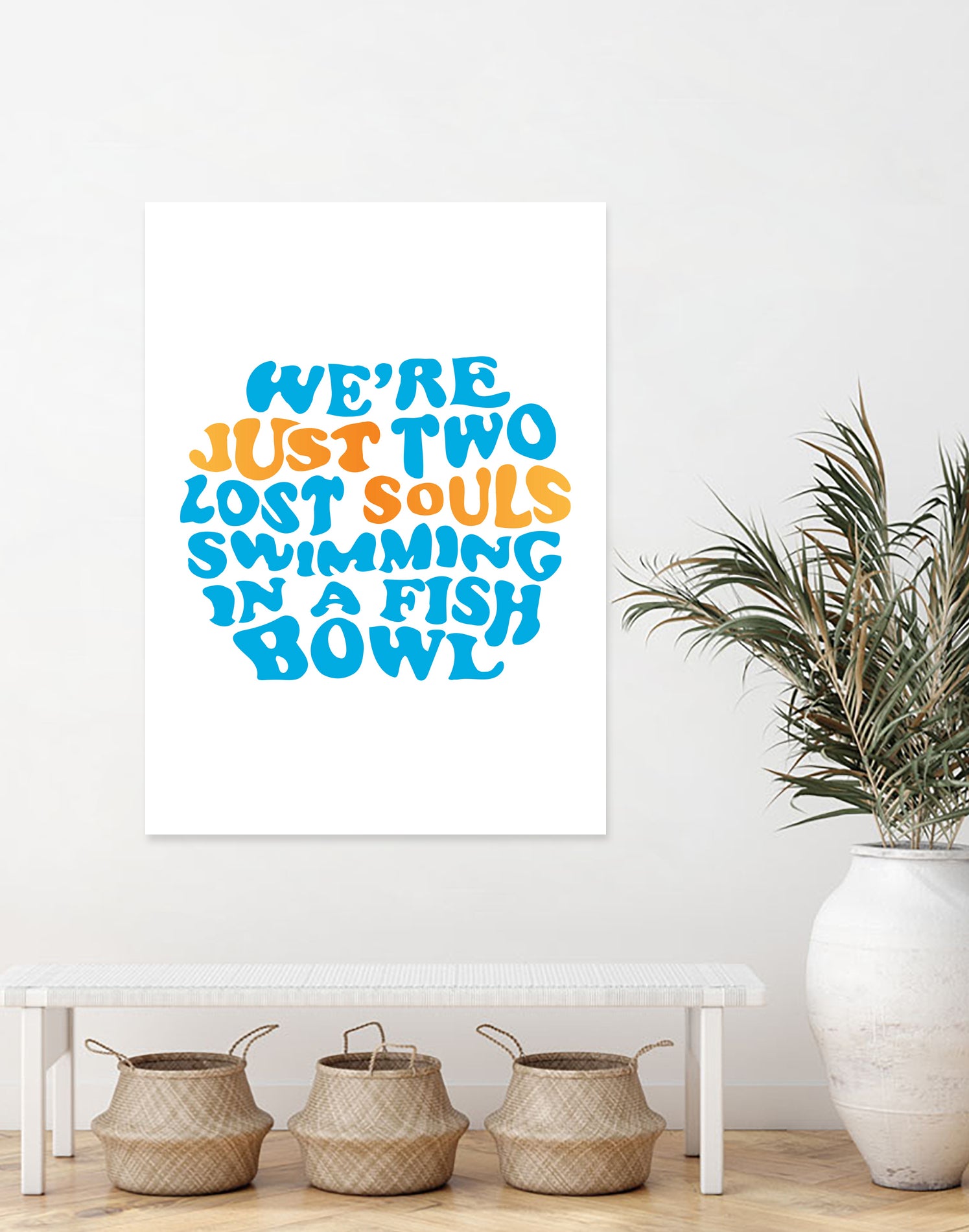 Pink Floyd - just two lost souls swimming in a fish bowl by gareth mcguckin on GIANT ART - white typography