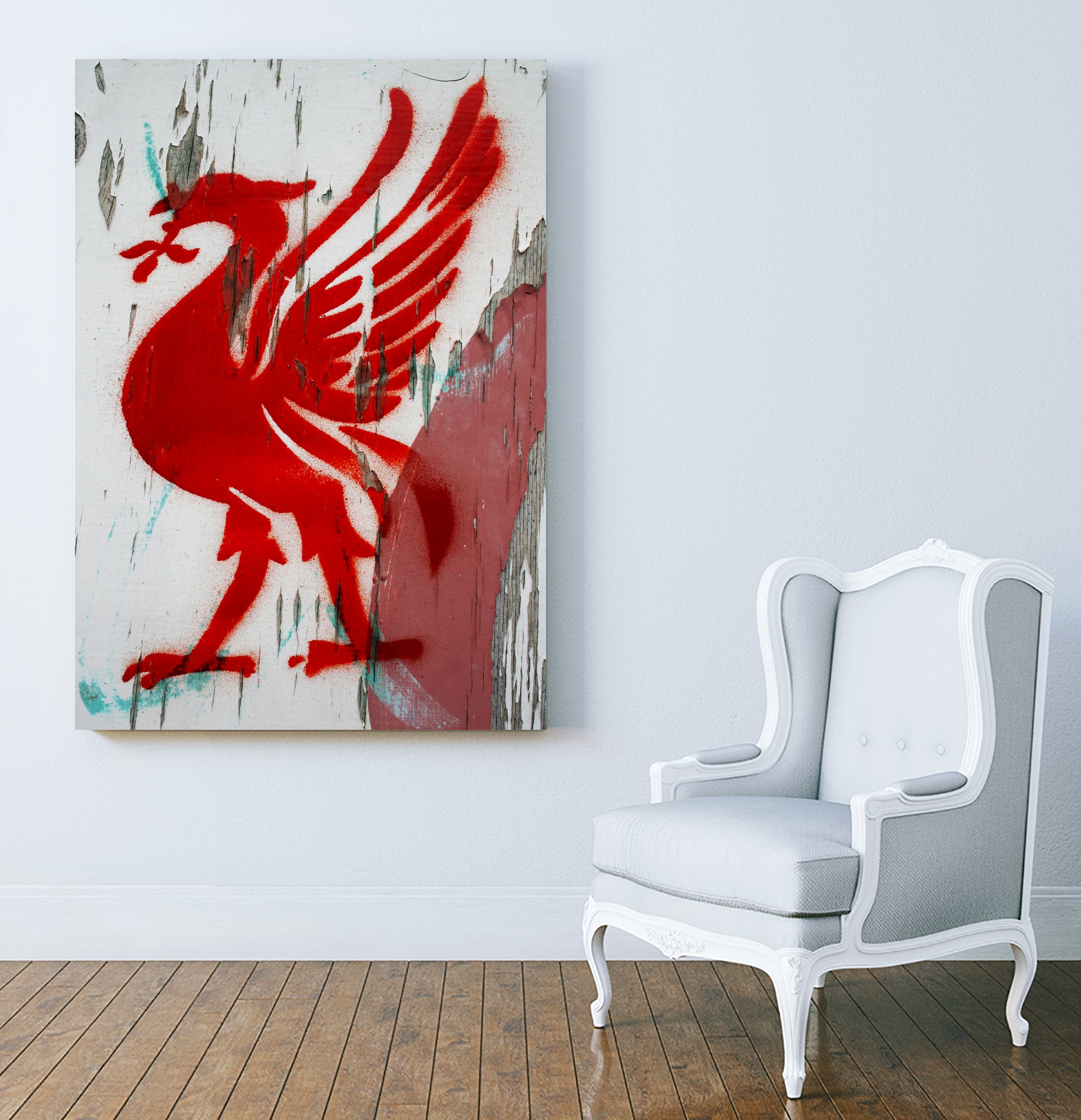 Liverpool FC football liverbird by gareth mcguckin on GIANT ART - white mixed media