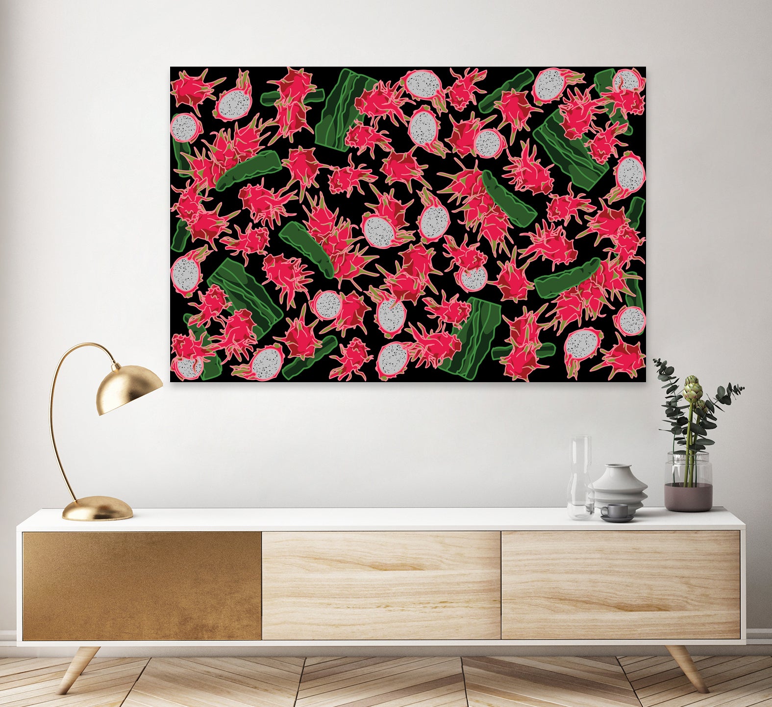 Dragon fruit / Pitahaya by Ekaterina Shuvalova on GIANT ART - gray digital drawing