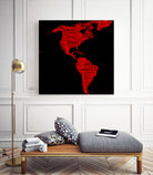 Map of continent America - illustration by Daniel Danco on GIANT ART - red vector illustration