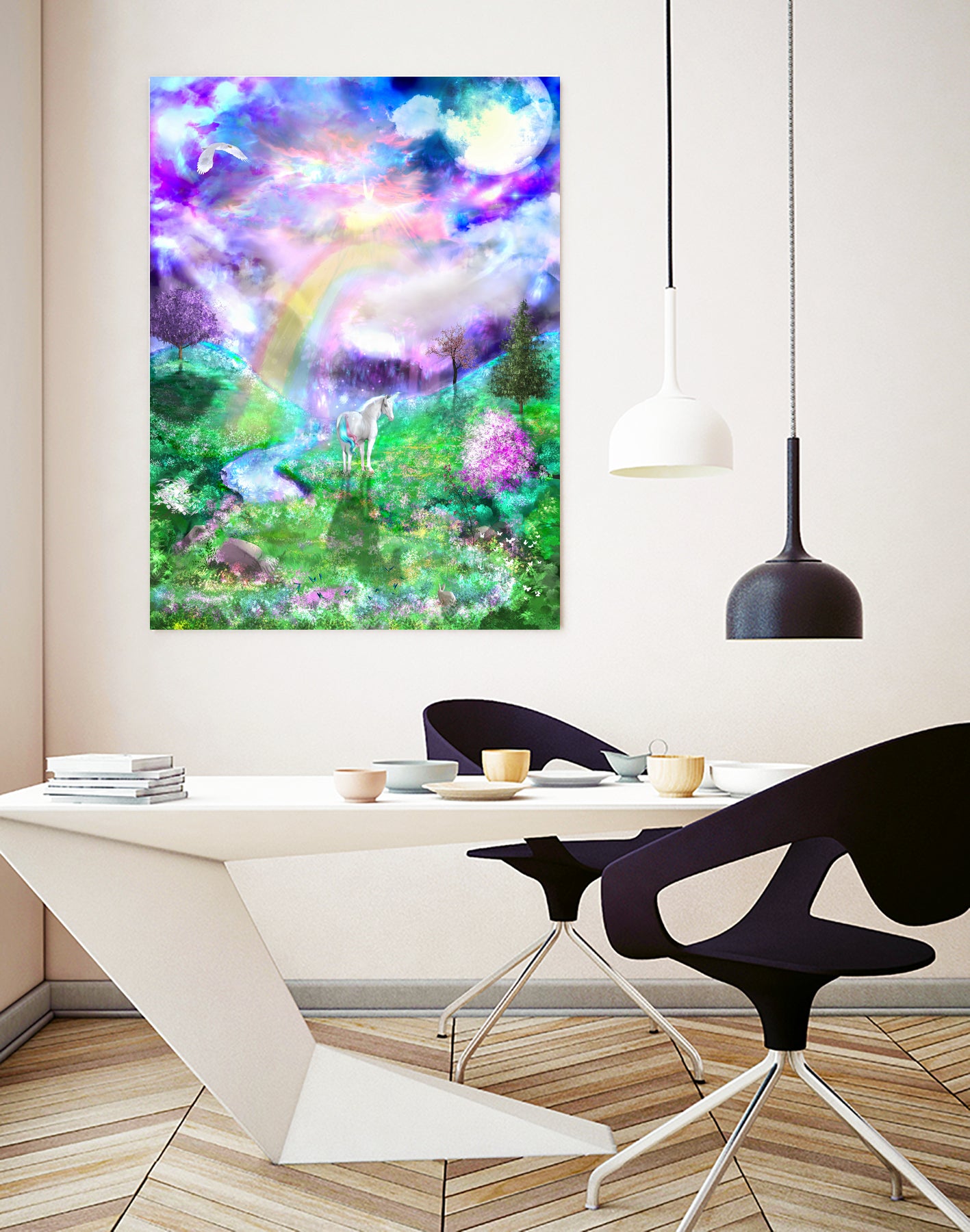 Last Unicorn by Todd Jumper on GIANT ART - fuchsia digital painting