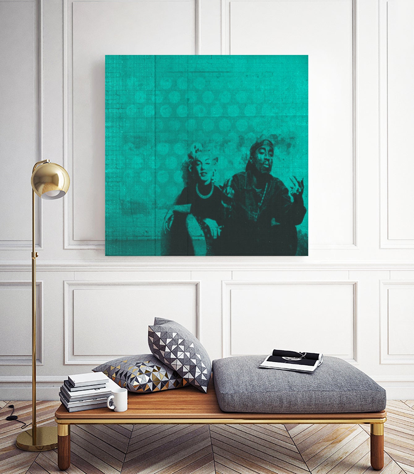 Marilyn y Tupac by Meredith Watson on GIANT ART - green photo manipulation