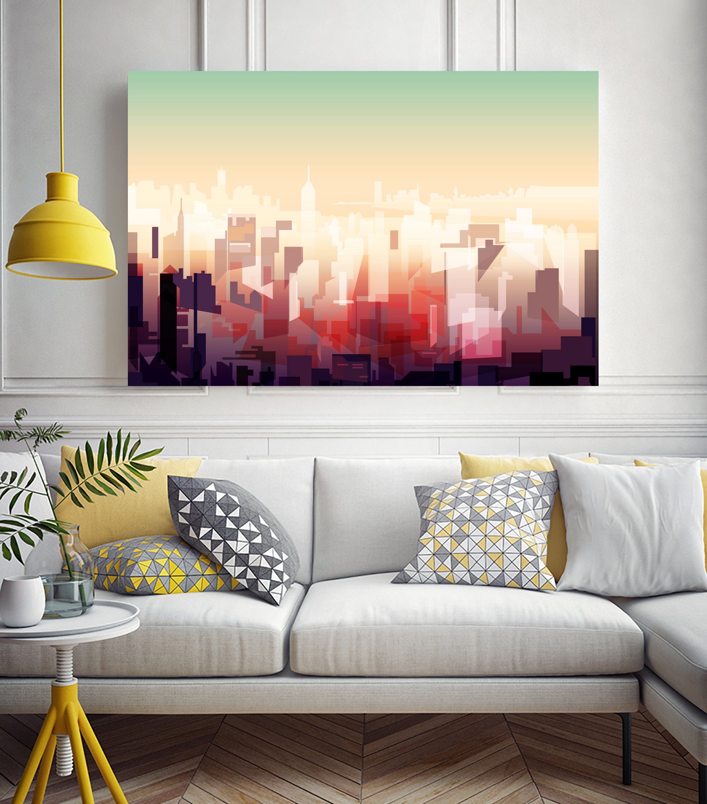 New-york Skyline by phil bocard on GIANT ART - yellow digital drawing