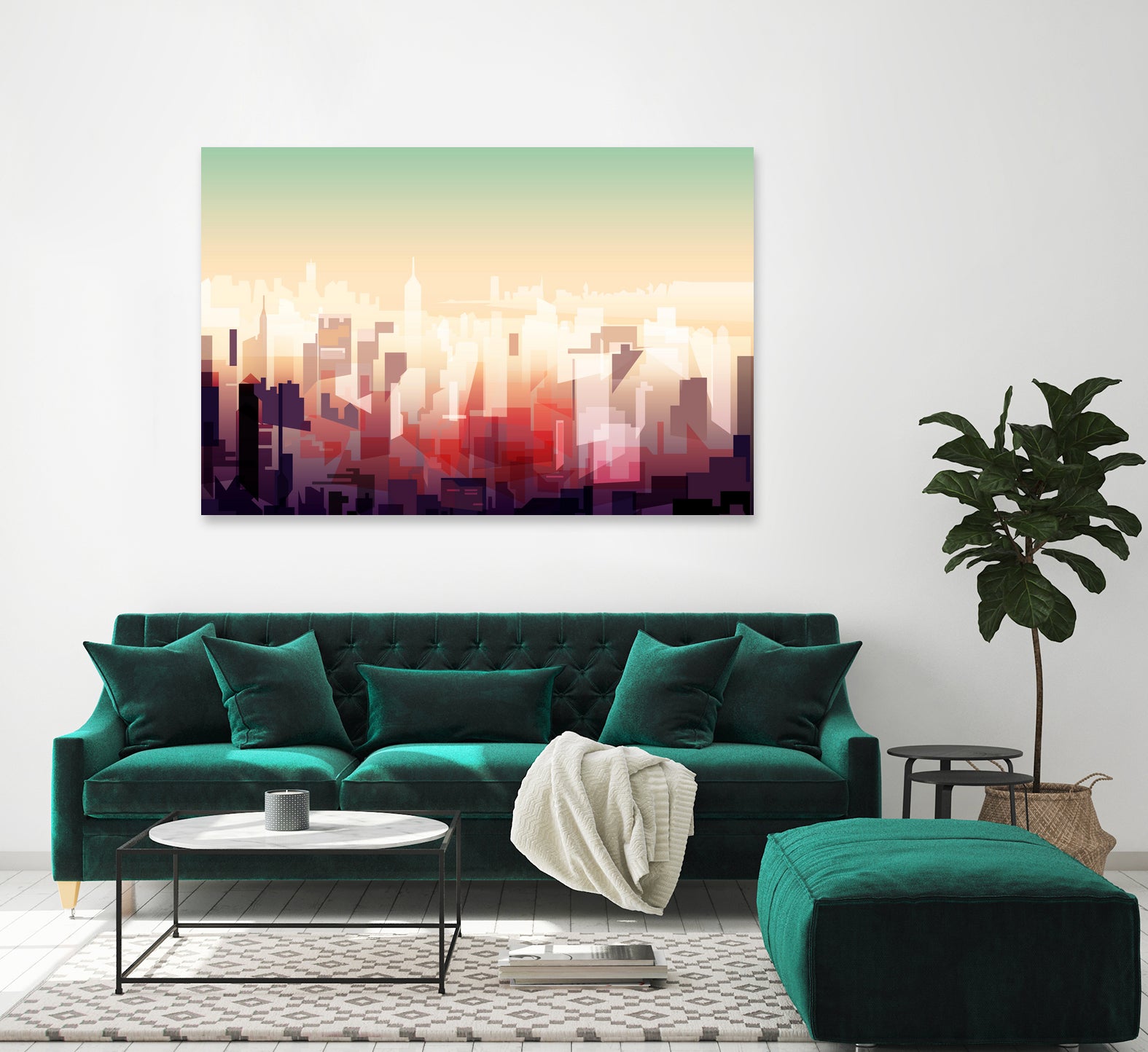 New-york Skyline by phil bocard on GIANT ART - yellow digital drawing