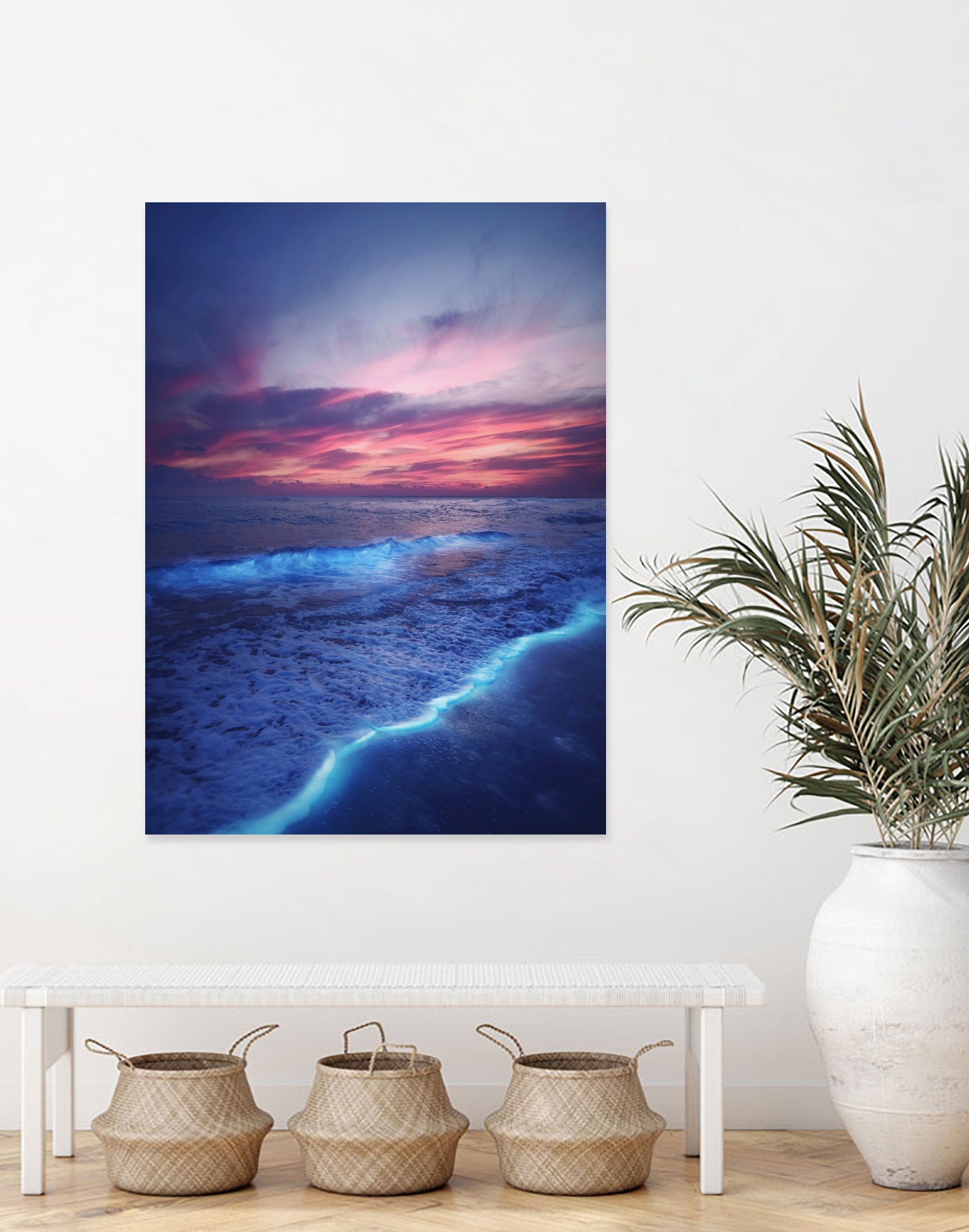 Starry waves by Hussam Eissa on GIANT ART - pink digital painting