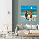 Cats on A Fence by Paintings by gretzky on GIANT ART - blue mixed media