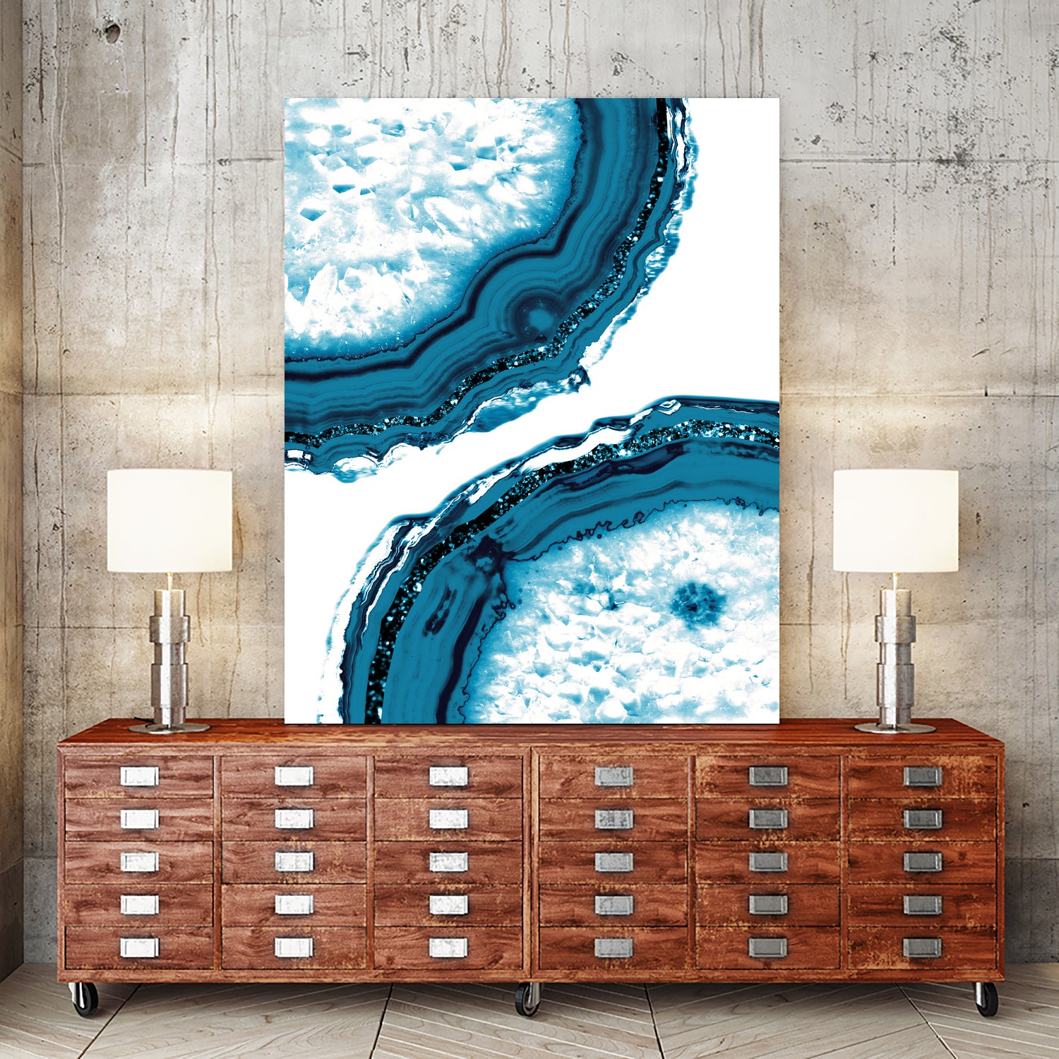 Blue Agate Glitter Glam #1 #gem #decor #art by Anita & Bella Jantz on GIANT ART - blue photo illustration