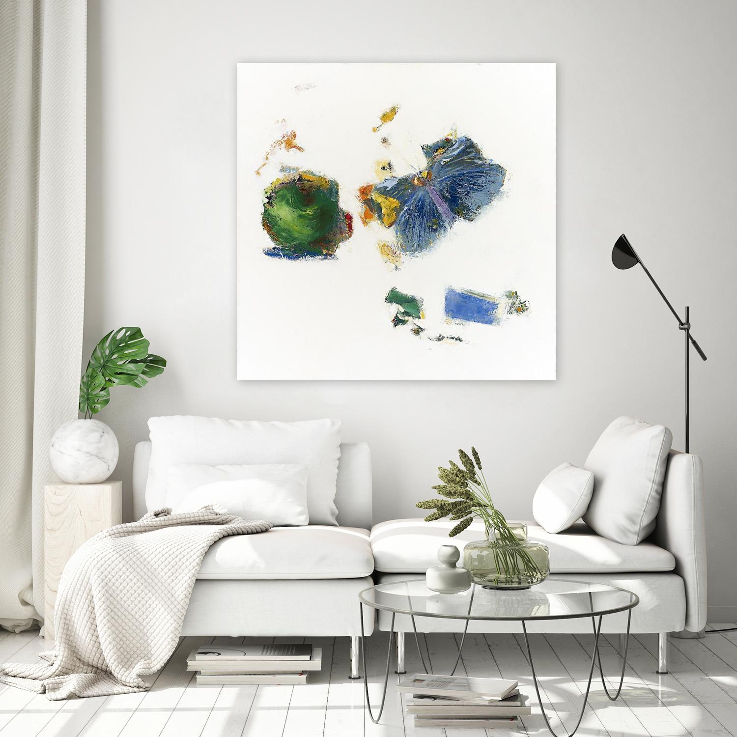 Pomme et papillon by Diane Lambin on GIANT ART - green abstract papillon