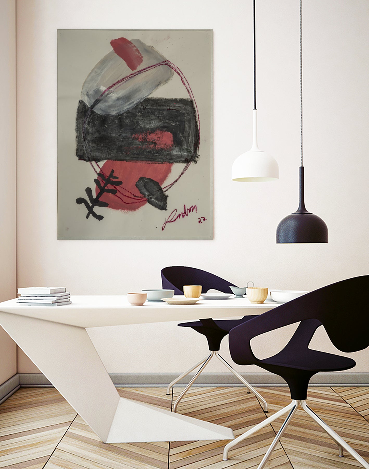 Spirit Tree by Janet London on GIANT ART - pink abstract