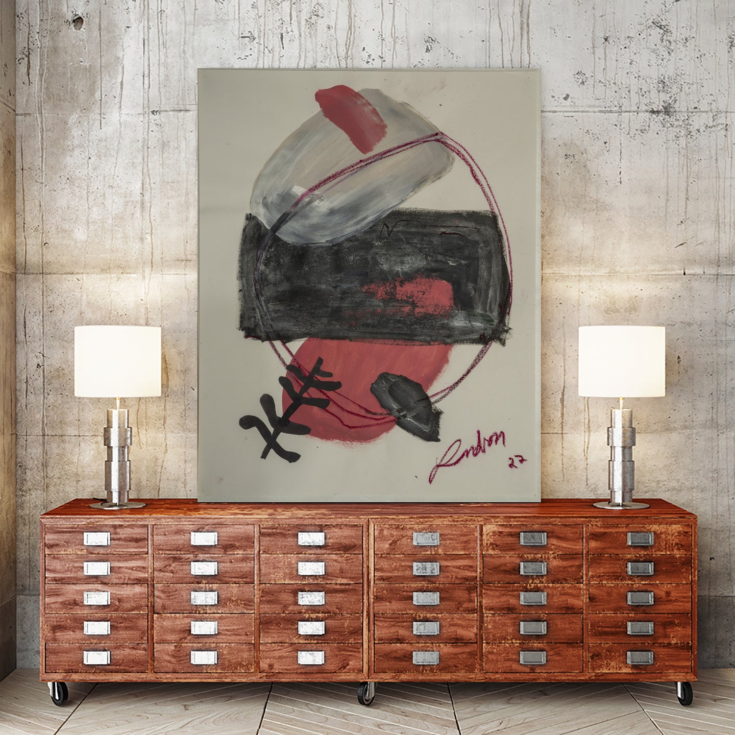 Spirit Tree by Janet London on GIANT ART - pink abstract