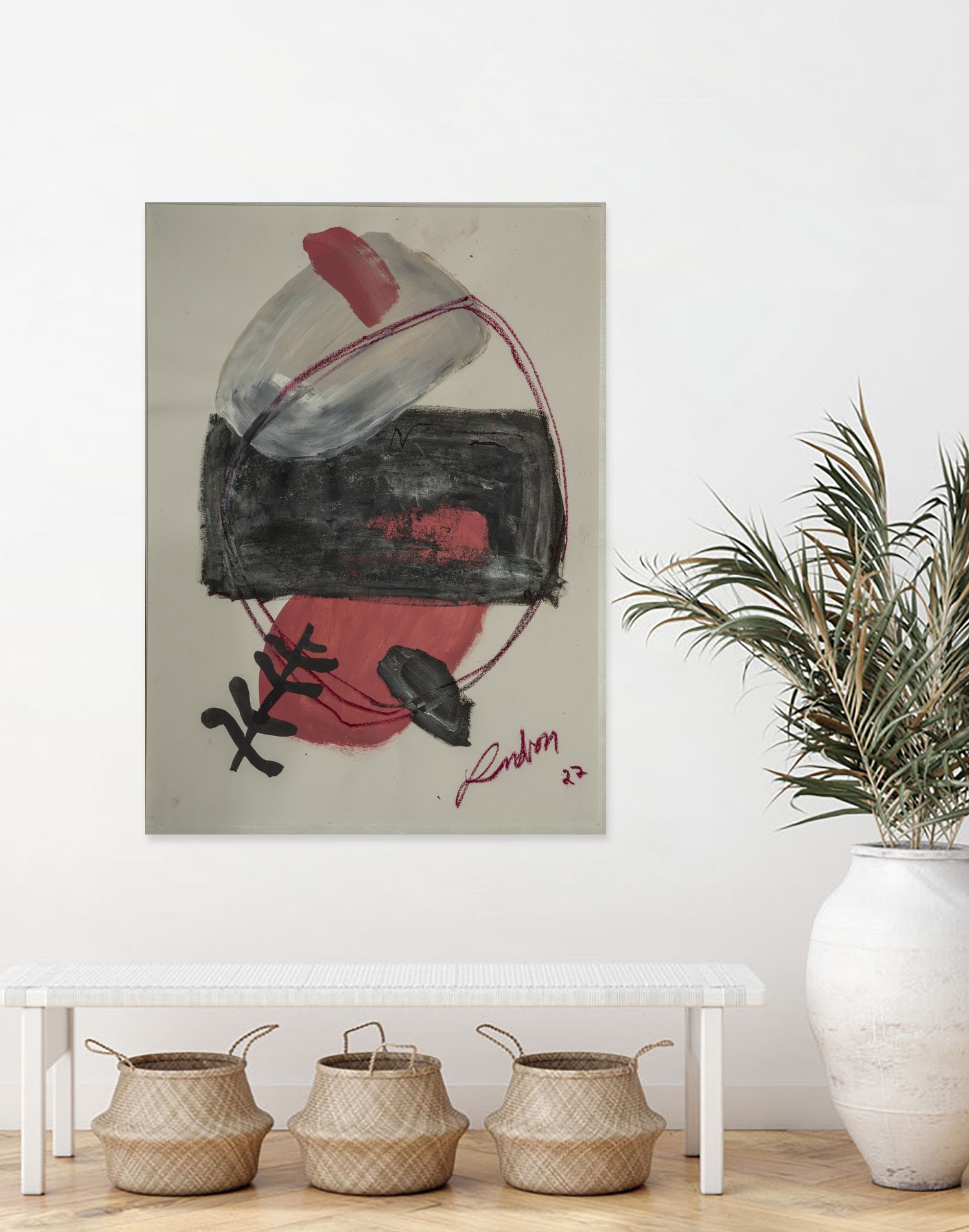 Spirit Tree by Janet London on GIANT ART - pink abstract