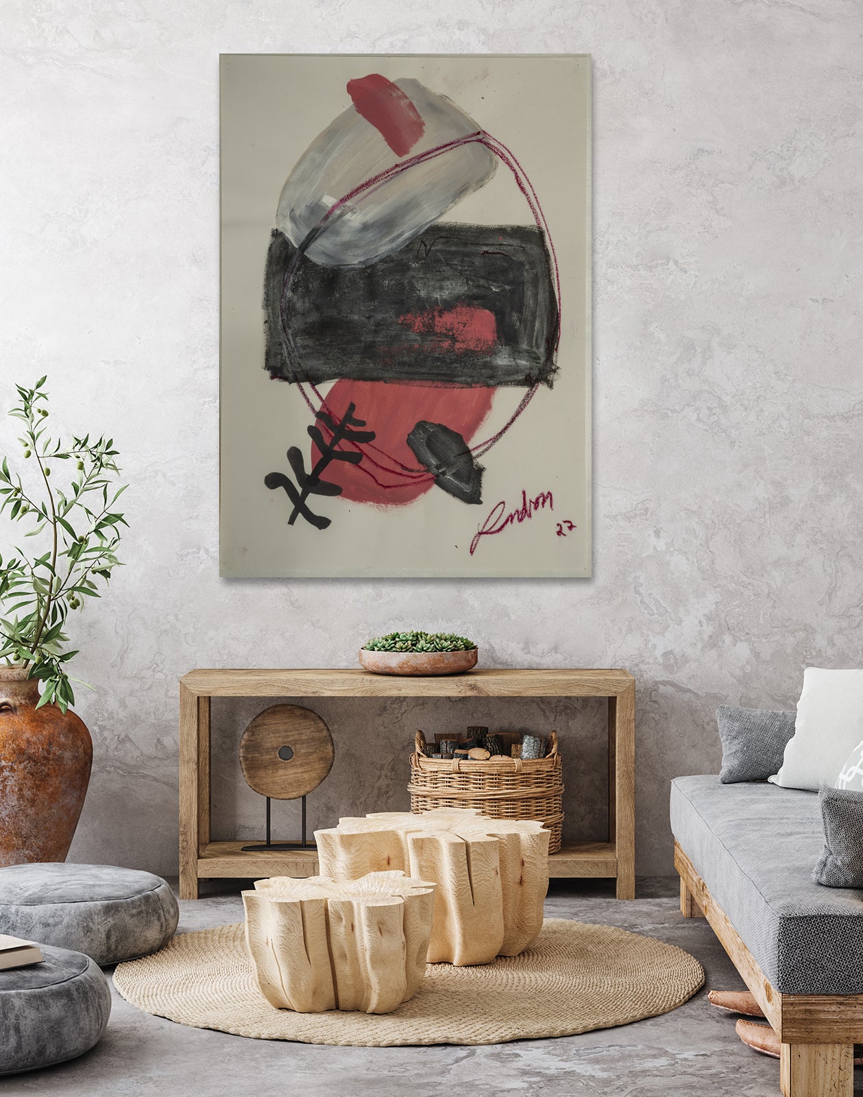 Spirit Tree by Janet London on GIANT ART - pink abstract