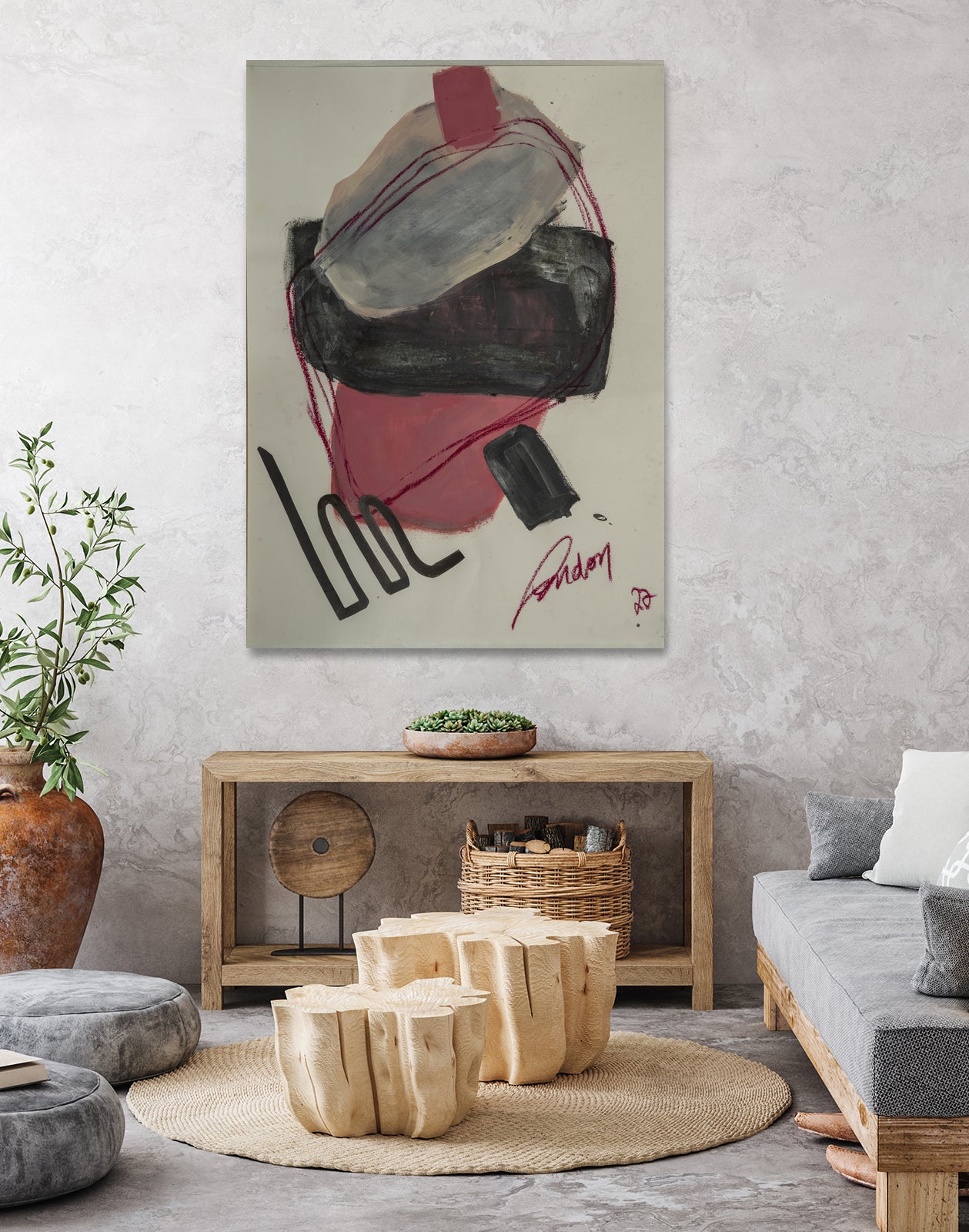 Spirit Quest by Janet London on GIANT ART - pink abstract