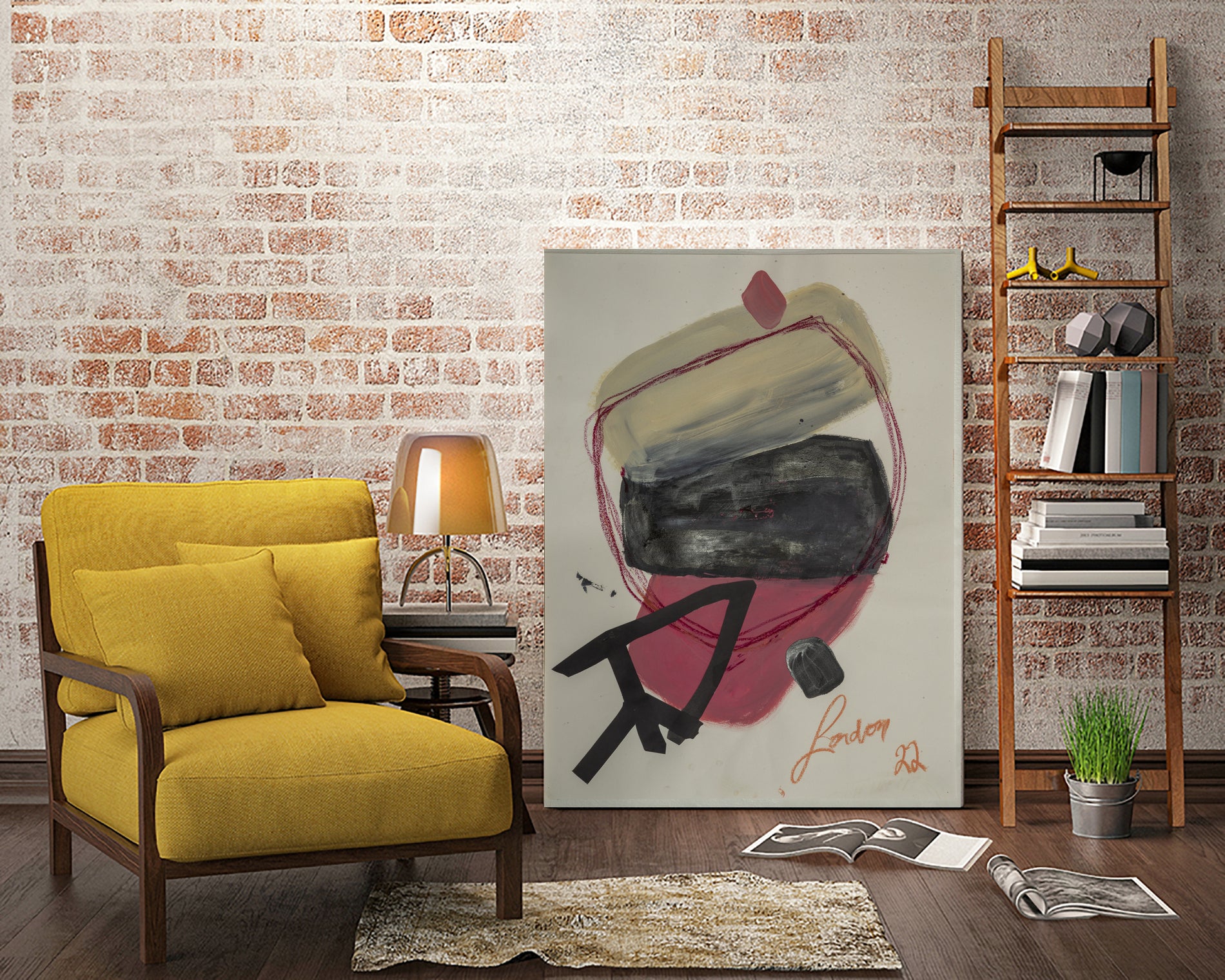 Spirit Arrow by Janet London on GIANT ART - pink abstract