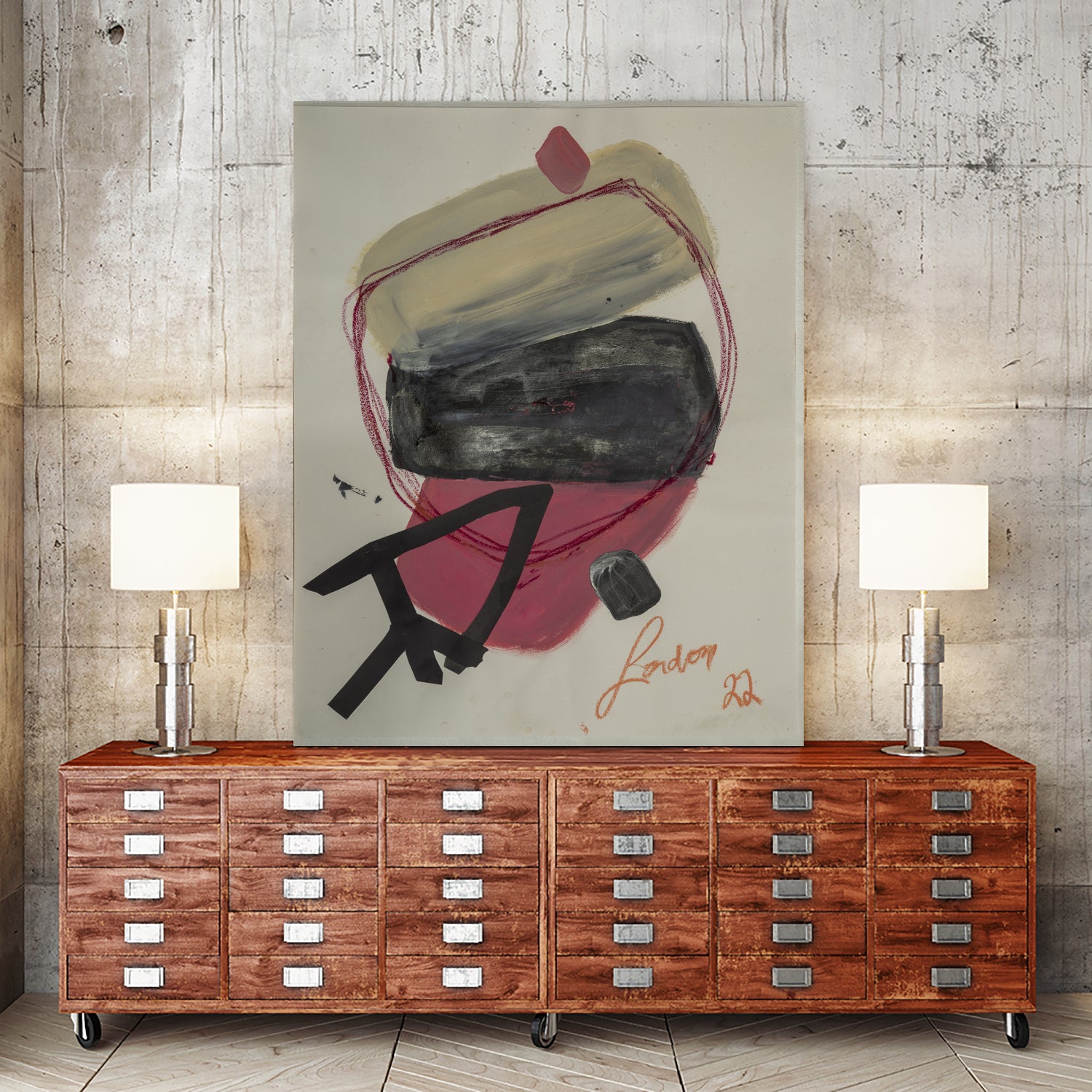 Spirit Arrow by Janet London on GIANT ART - pink abstract