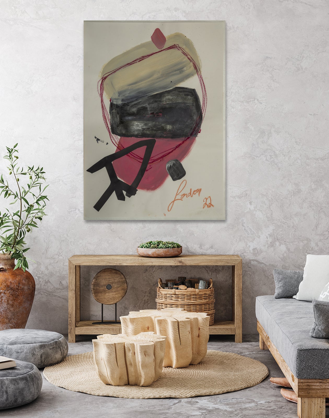 Spirit Arrow by Janet London on GIANT ART - pink abstract