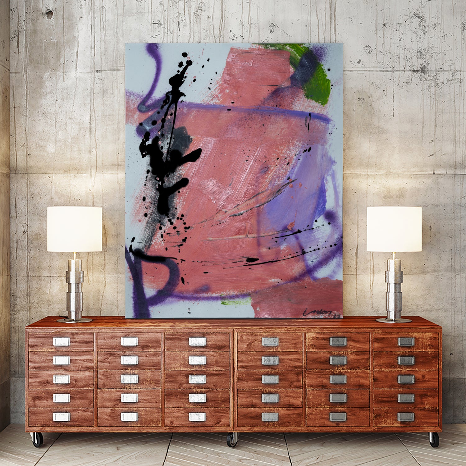 Pink Rage No 3 by Janet London on GIANT ART - coral pink abstract