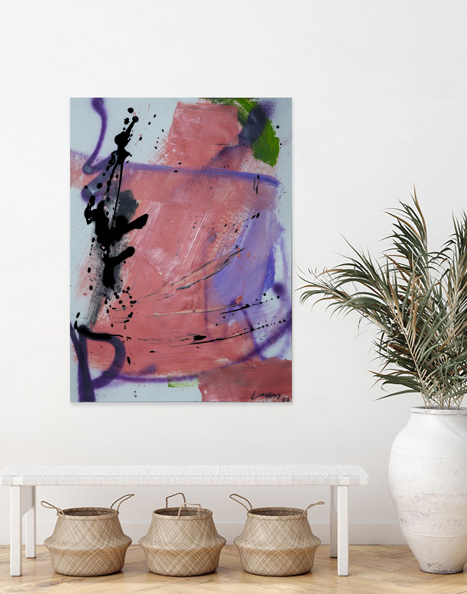Pink Rage No 3 by Janet London on GIANT ART - coral pink abstract