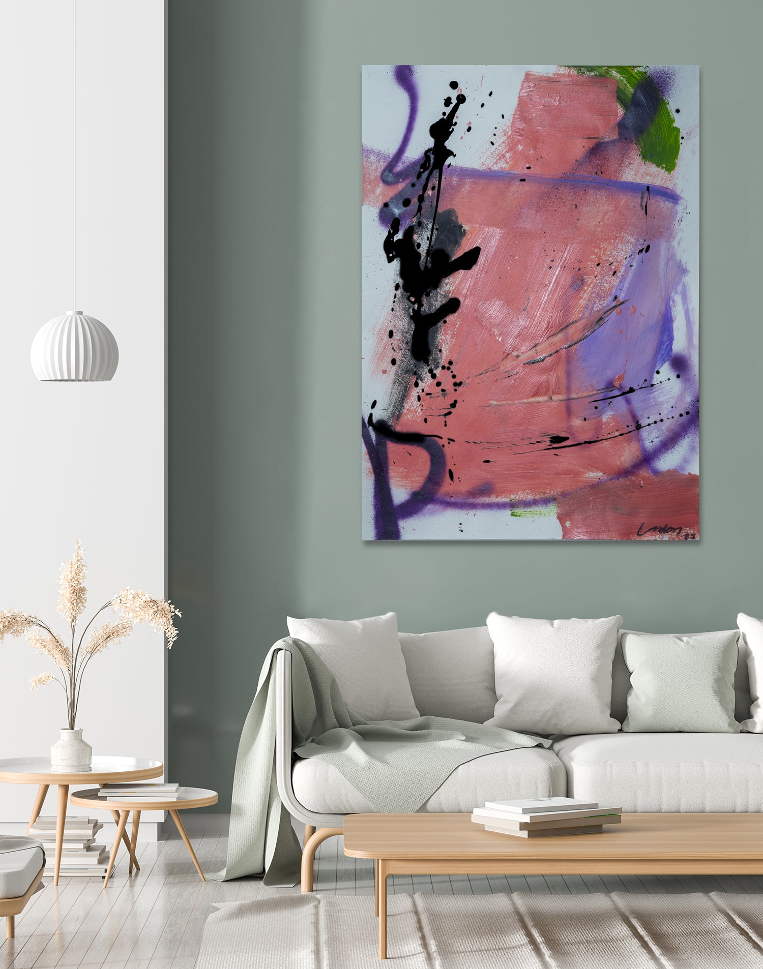 Pink Rage No 3 by Janet London on GIANT ART - coral pink abstract
