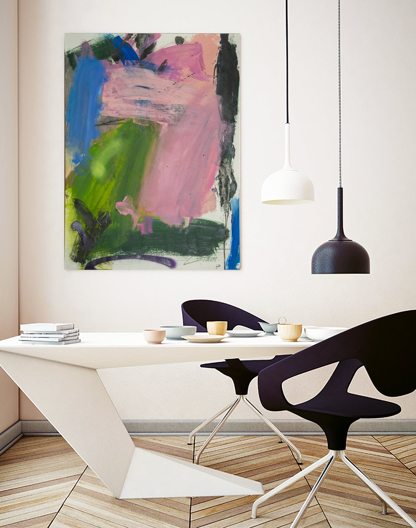 Echoes of Spring by Janet London on GIANT ART - blue abstract