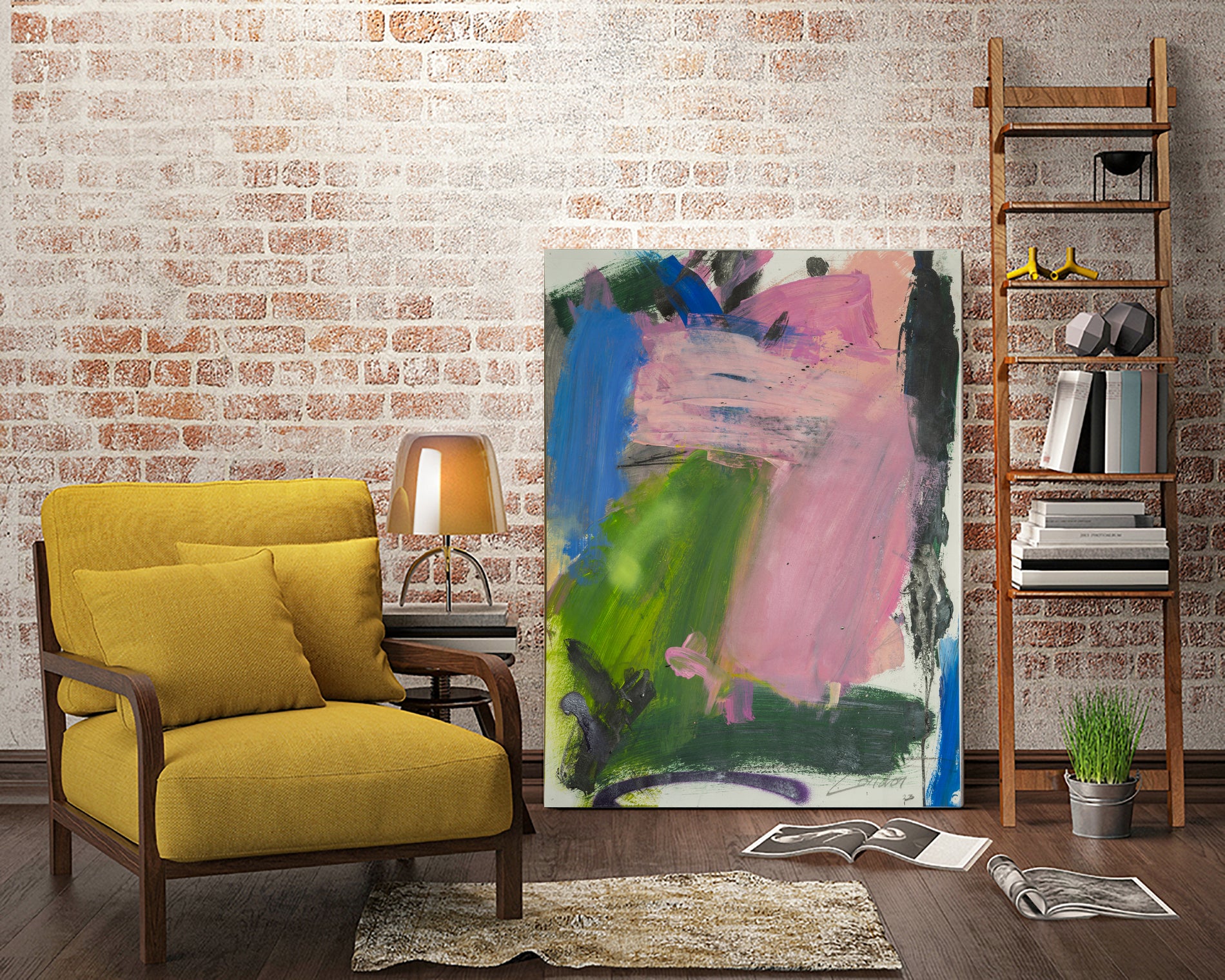 Echoes of Spring by Janet London on GIANT ART - blue abstract