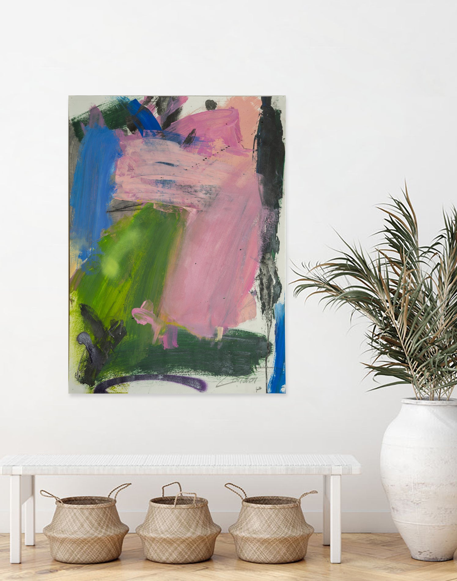 Echoes of Spring by Janet London on GIANT ART - blue abstract