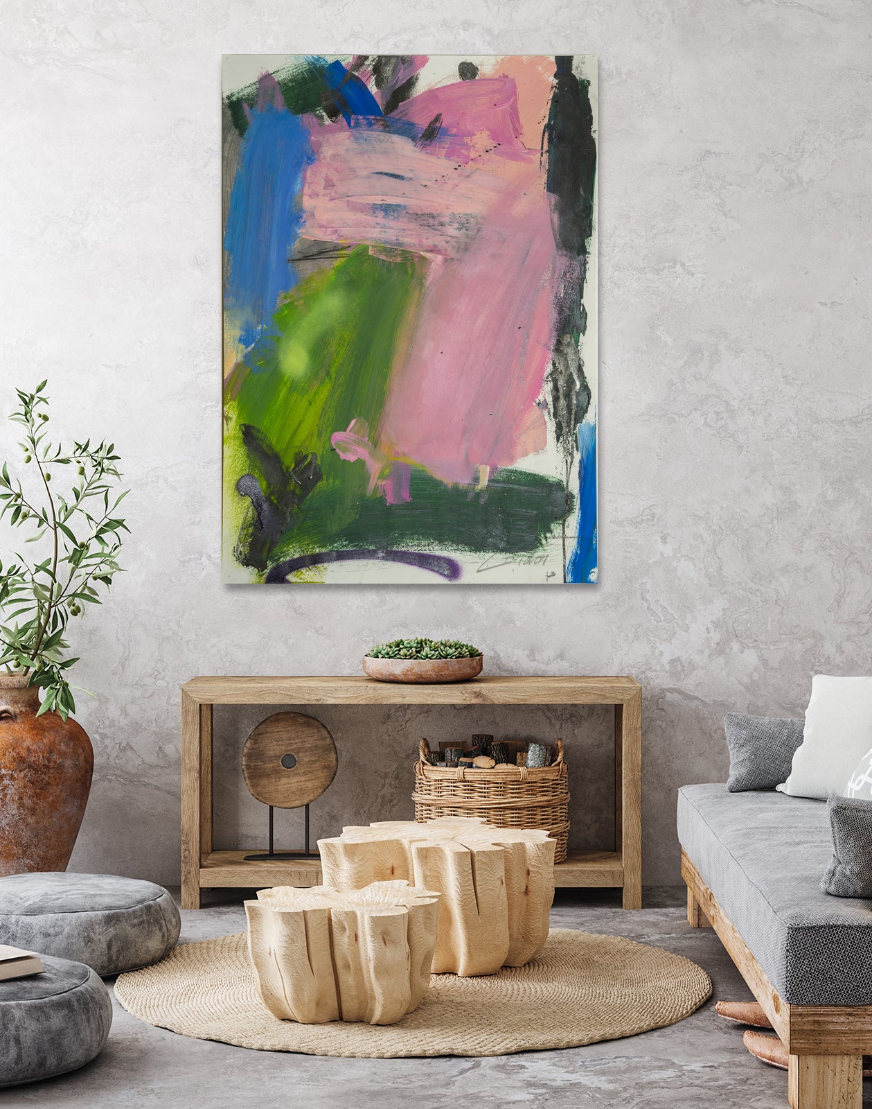 Echoes of Spring by Janet London on GIANT ART - blue abstract