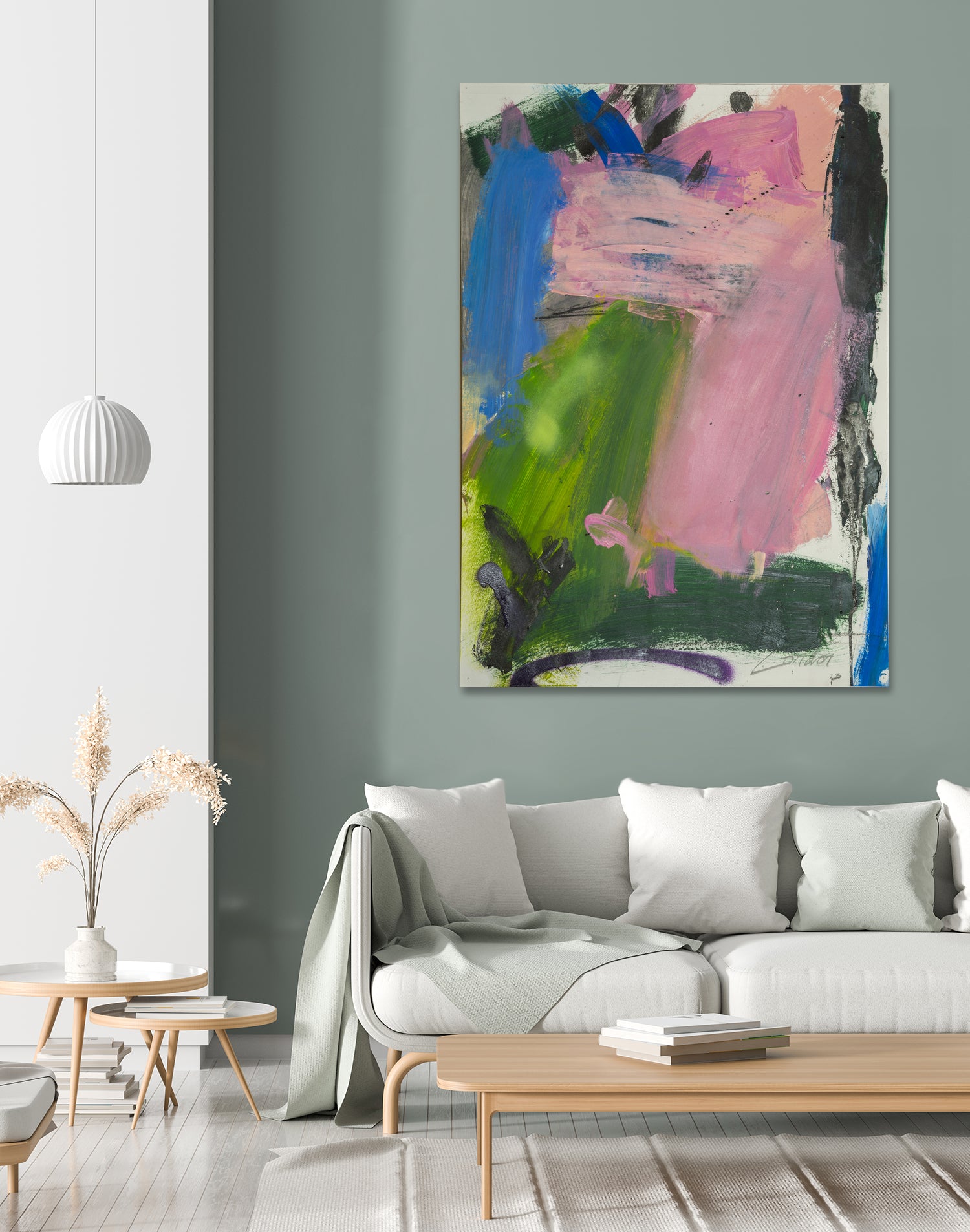 Echoes of Spring by Janet London on GIANT ART - blue abstract