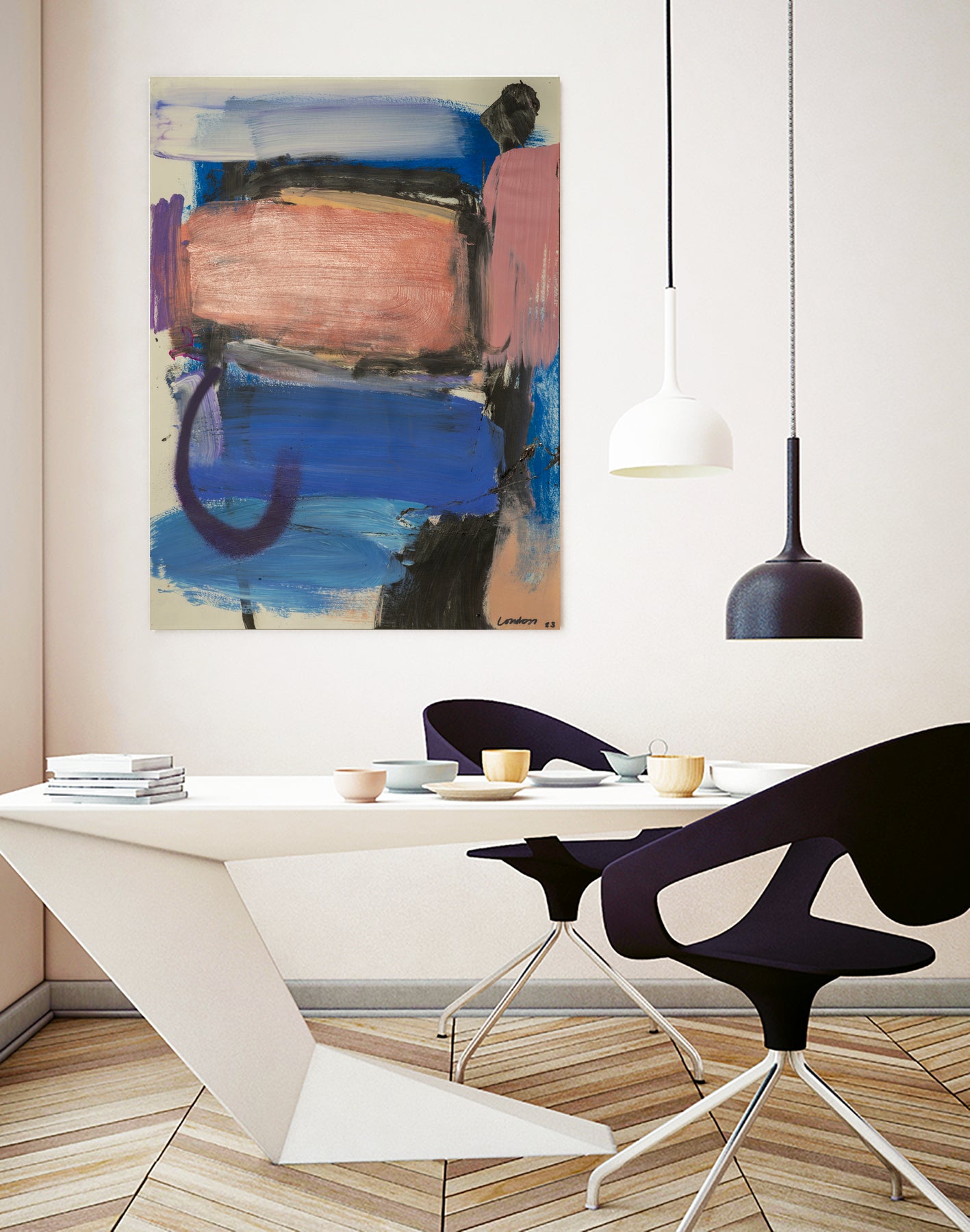 Melt Into Me by Janet London on GIANT ART - blue abstract