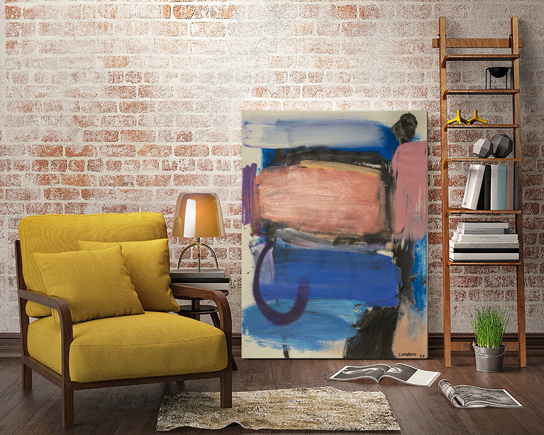 Melt Into Me by Janet London on GIANT ART - blue abstract