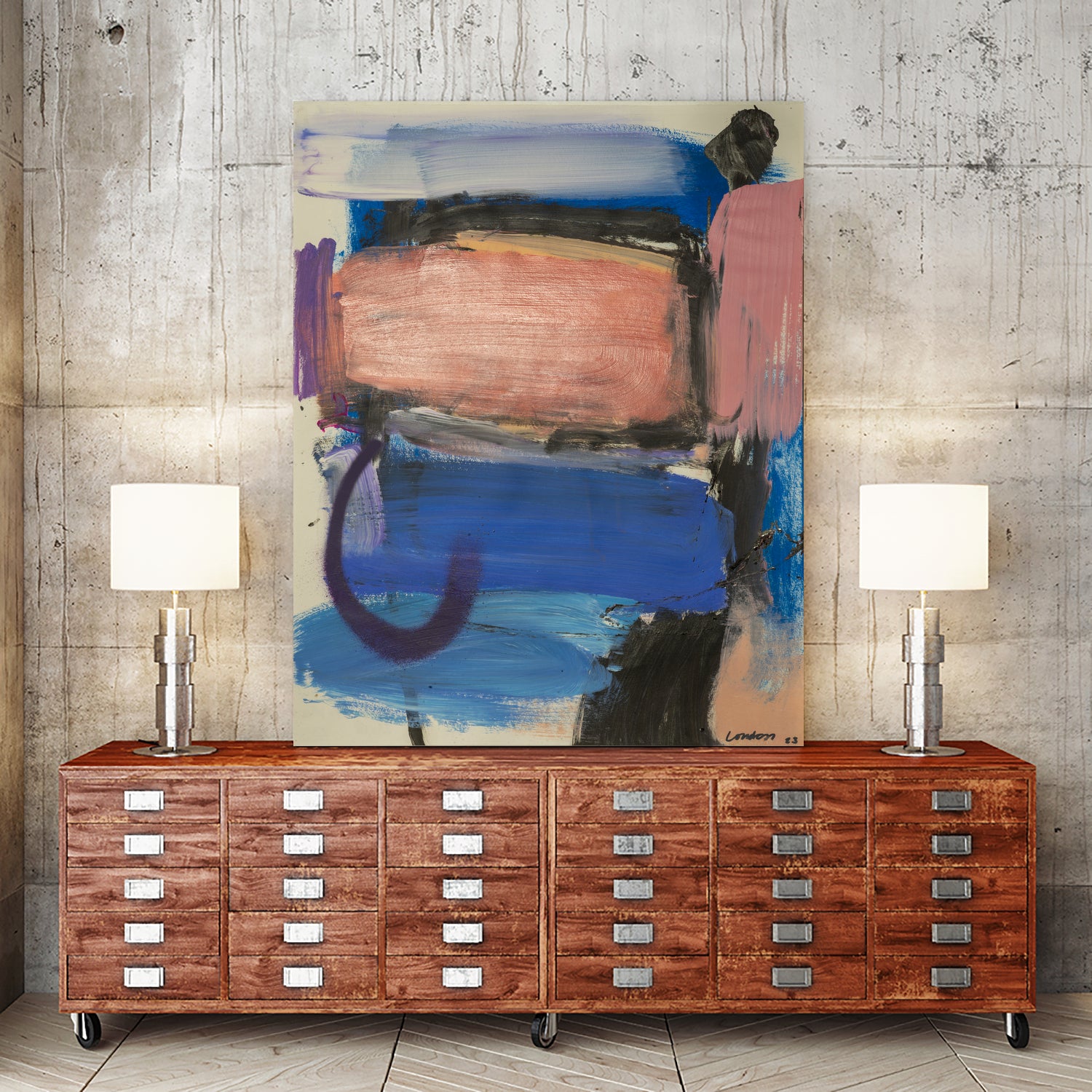 Melt Into Me by Janet London on GIANT ART - blue abstract