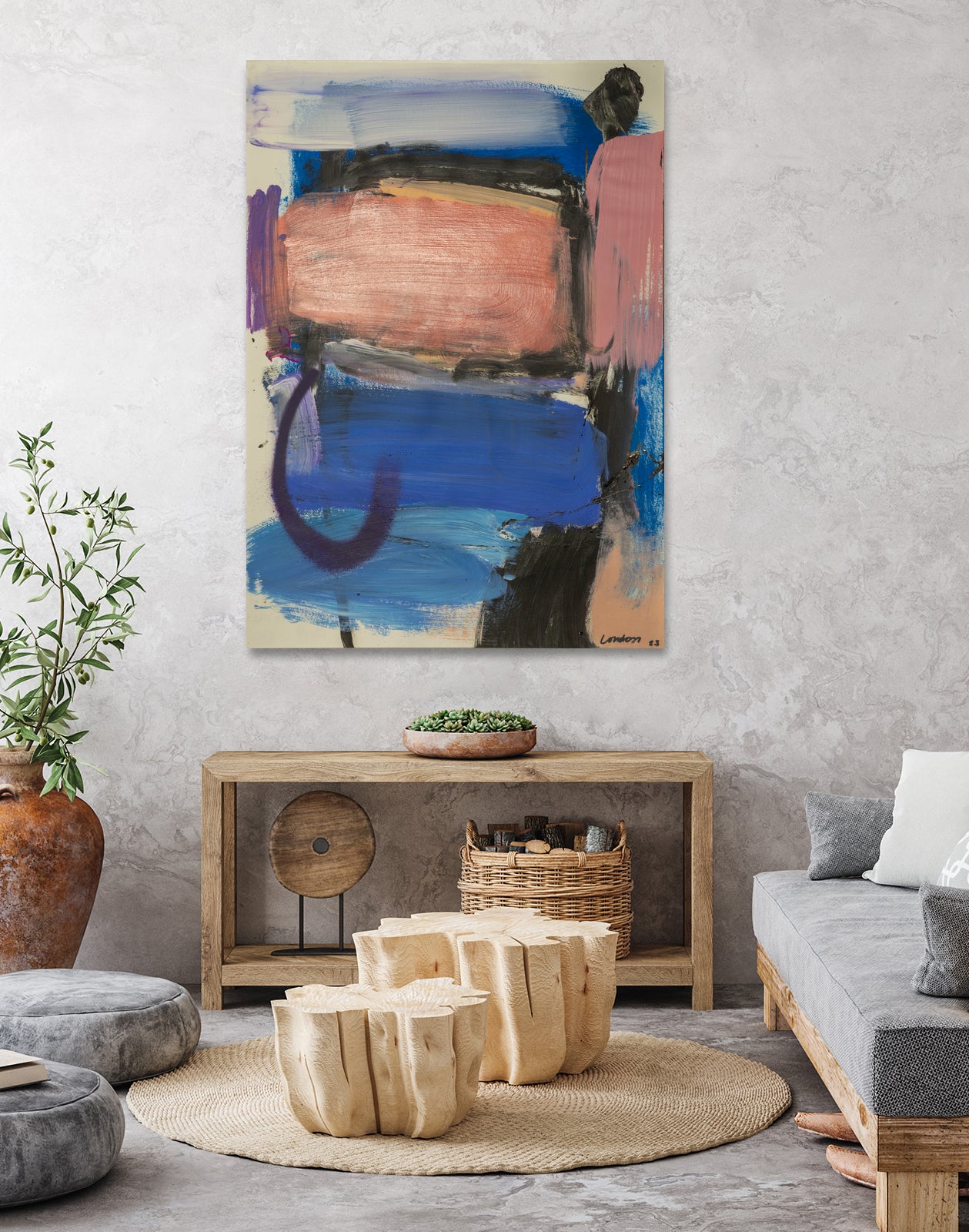 Melt Into Me by Janet London on GIANT ART - blue abstract