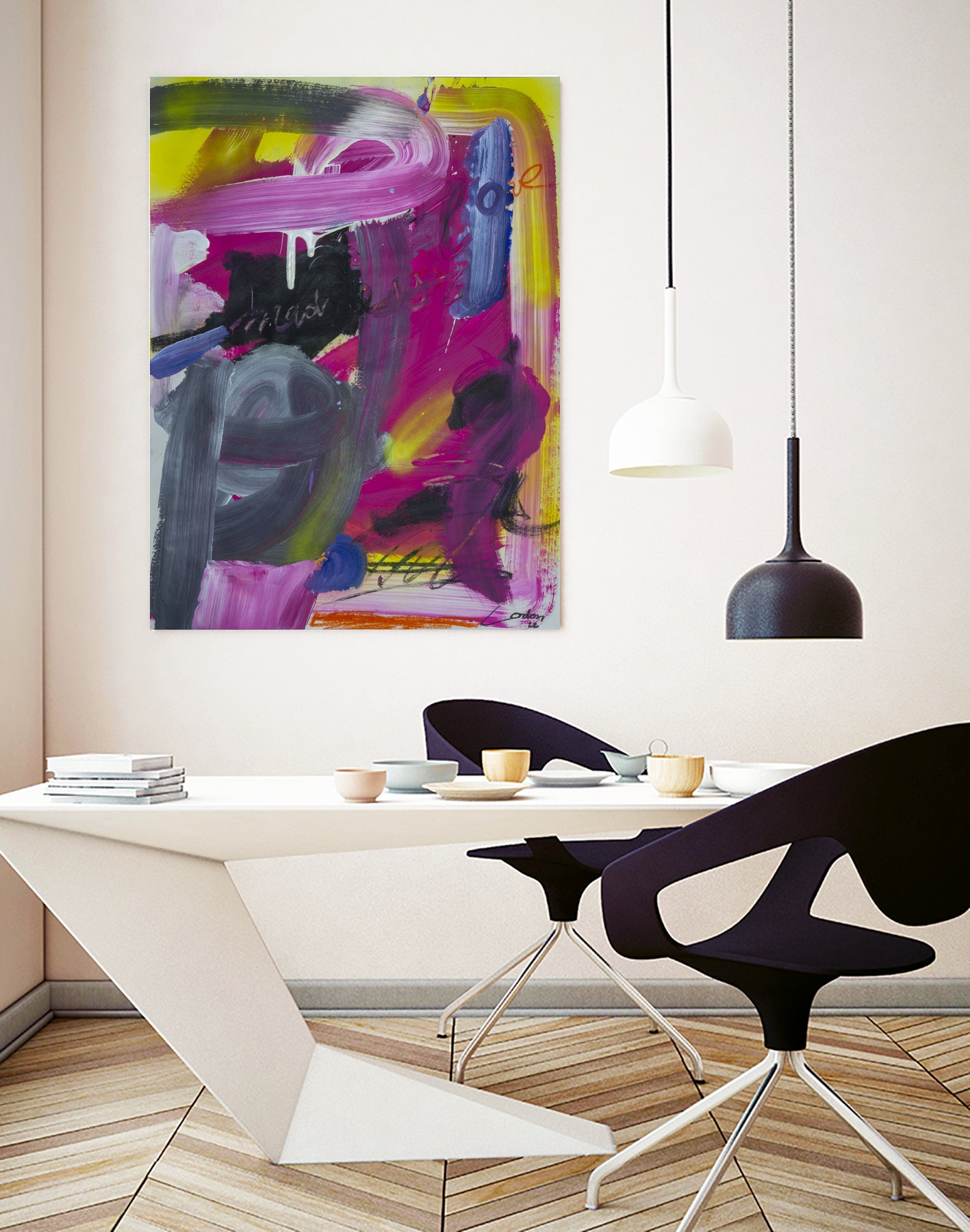 The Madness of Love by Janet London on GIANT ART - fluo pink abstract