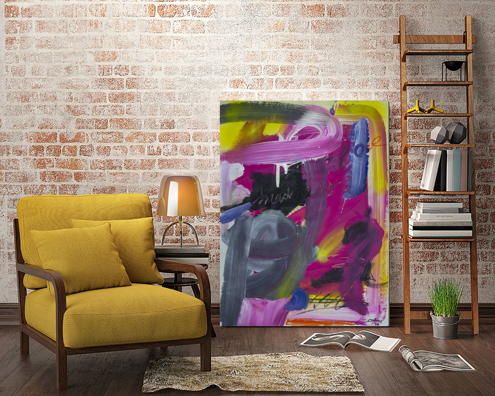 The Madness of Love by Janet London on GIANT ART - fluo pink abstract