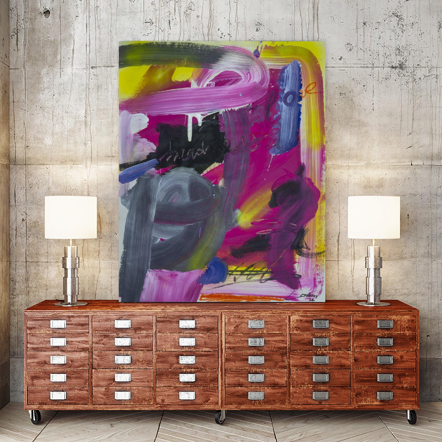 The Madness of Love by Janet London on GIANT ART - fluo pink abstract