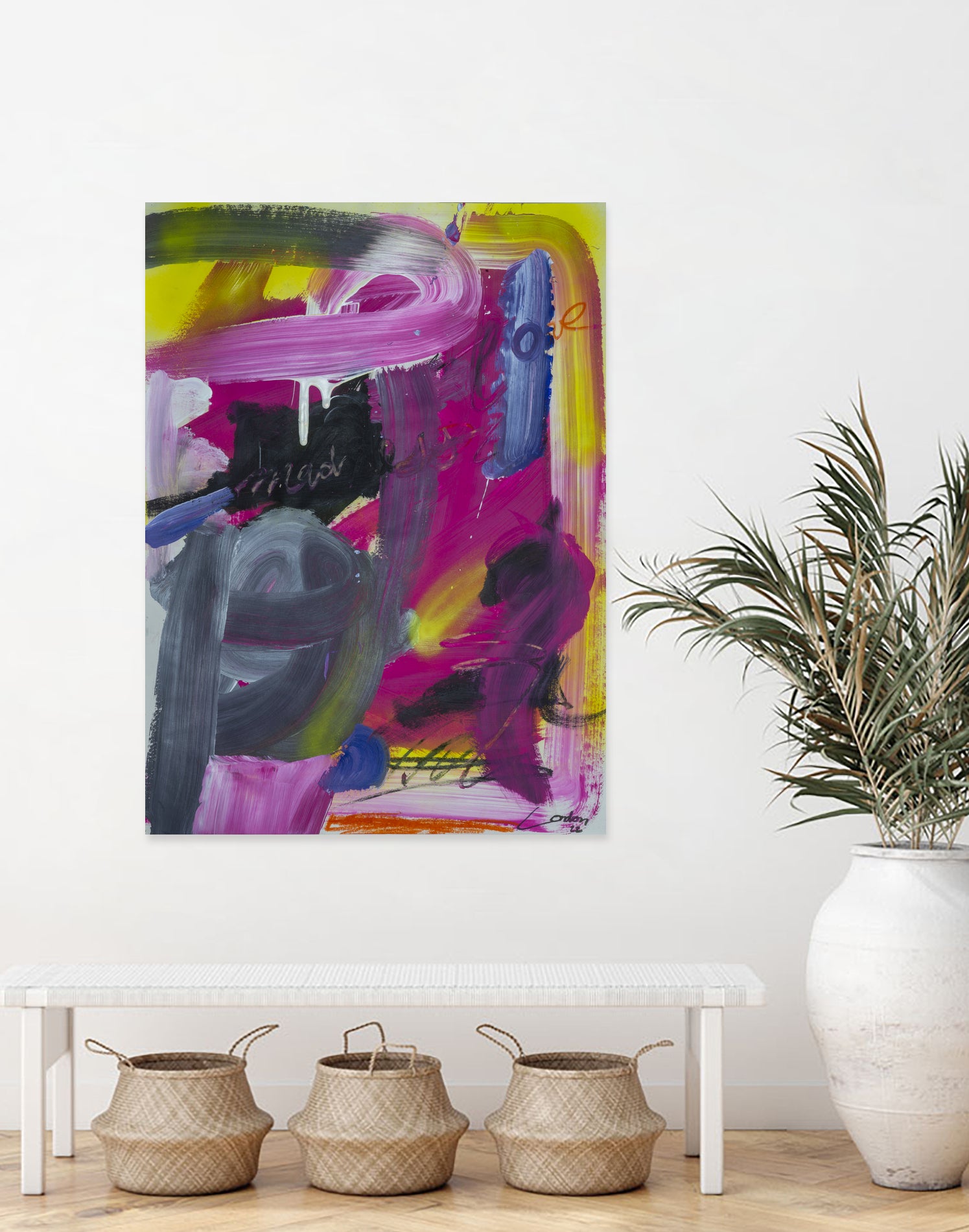 The Madness of Love by Janet London on GIANT ART - fluo pink abstract