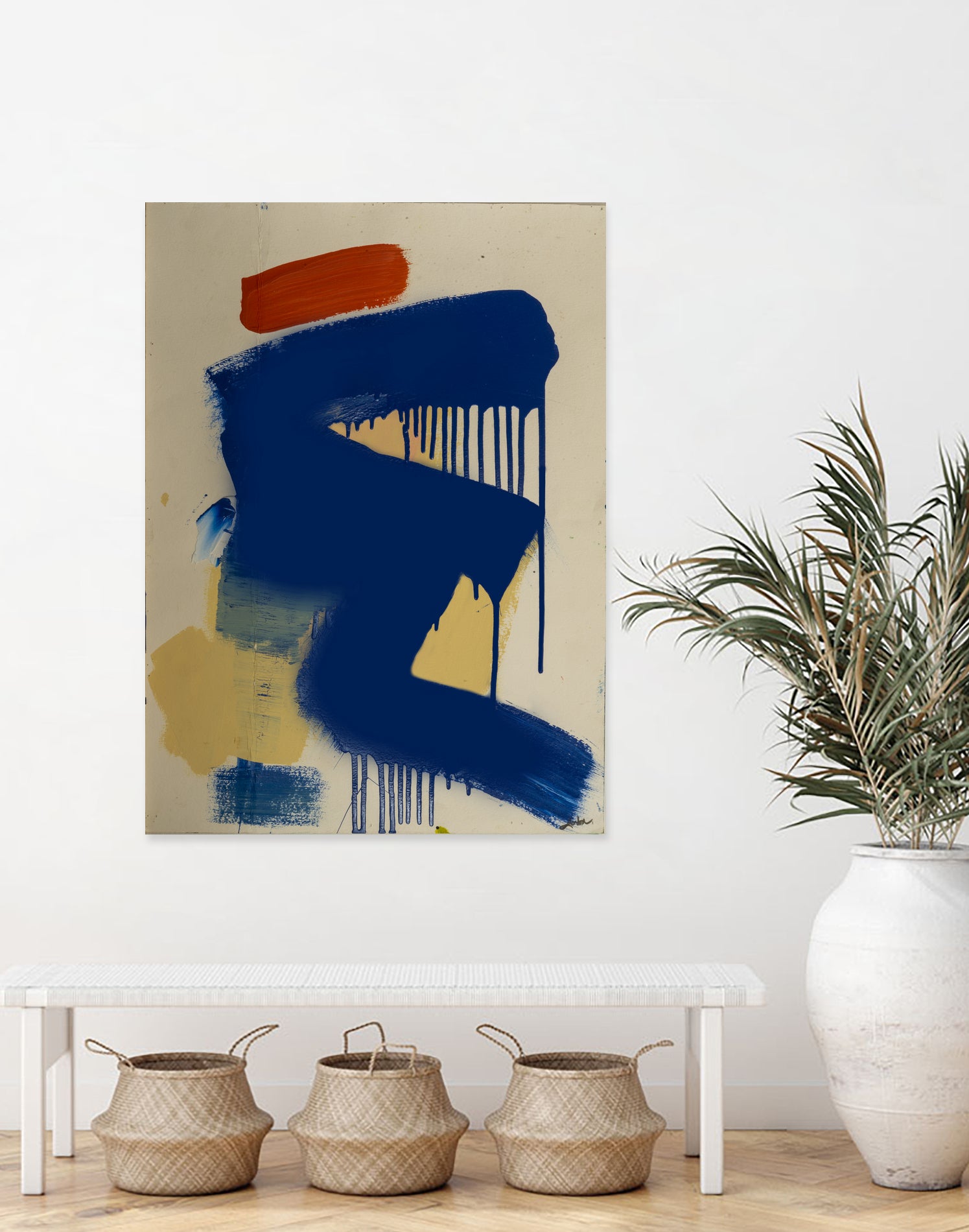 Blue and Orange No 1 by Janet London on GIANT ART - blue abstract