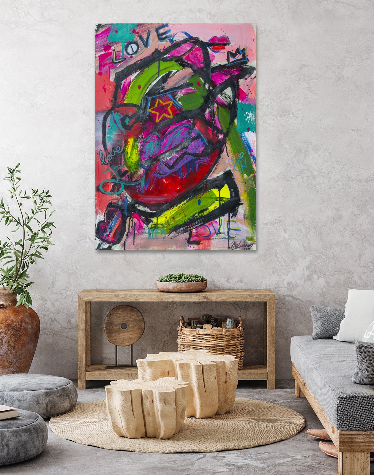 Love is Everything by Janet London on GIANT ART - red abstract