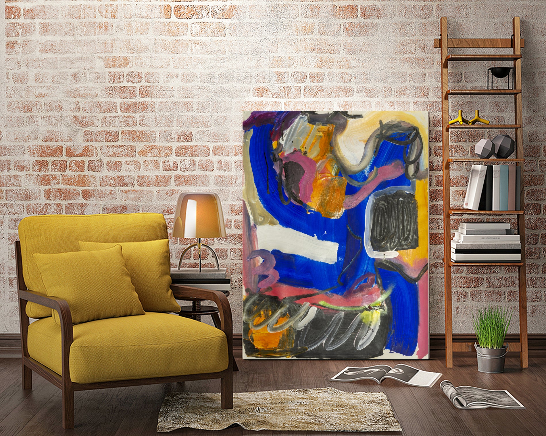 It All Leads Here by Janet London on GIANT ART - blue abstract