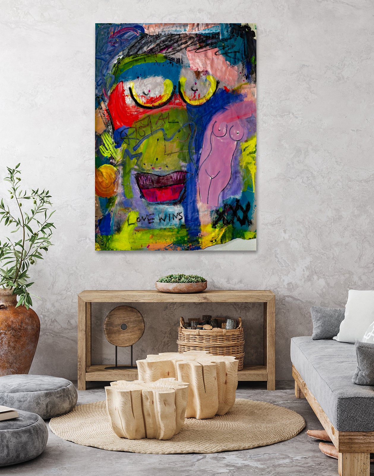 Love Wins (XXX) by Janet London on GIANT ART - flourescent colors abstract