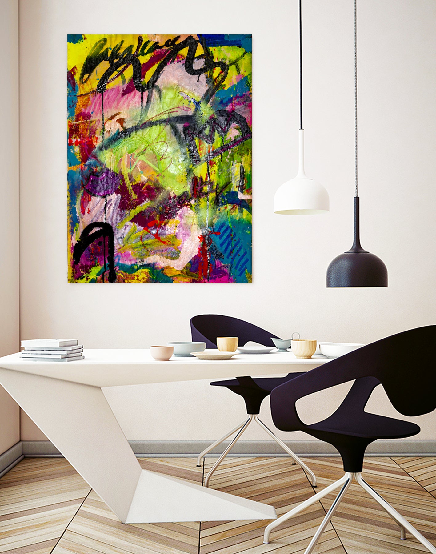 Festive Majesty by Janet London on GIANT ART - fluo yellow abstract