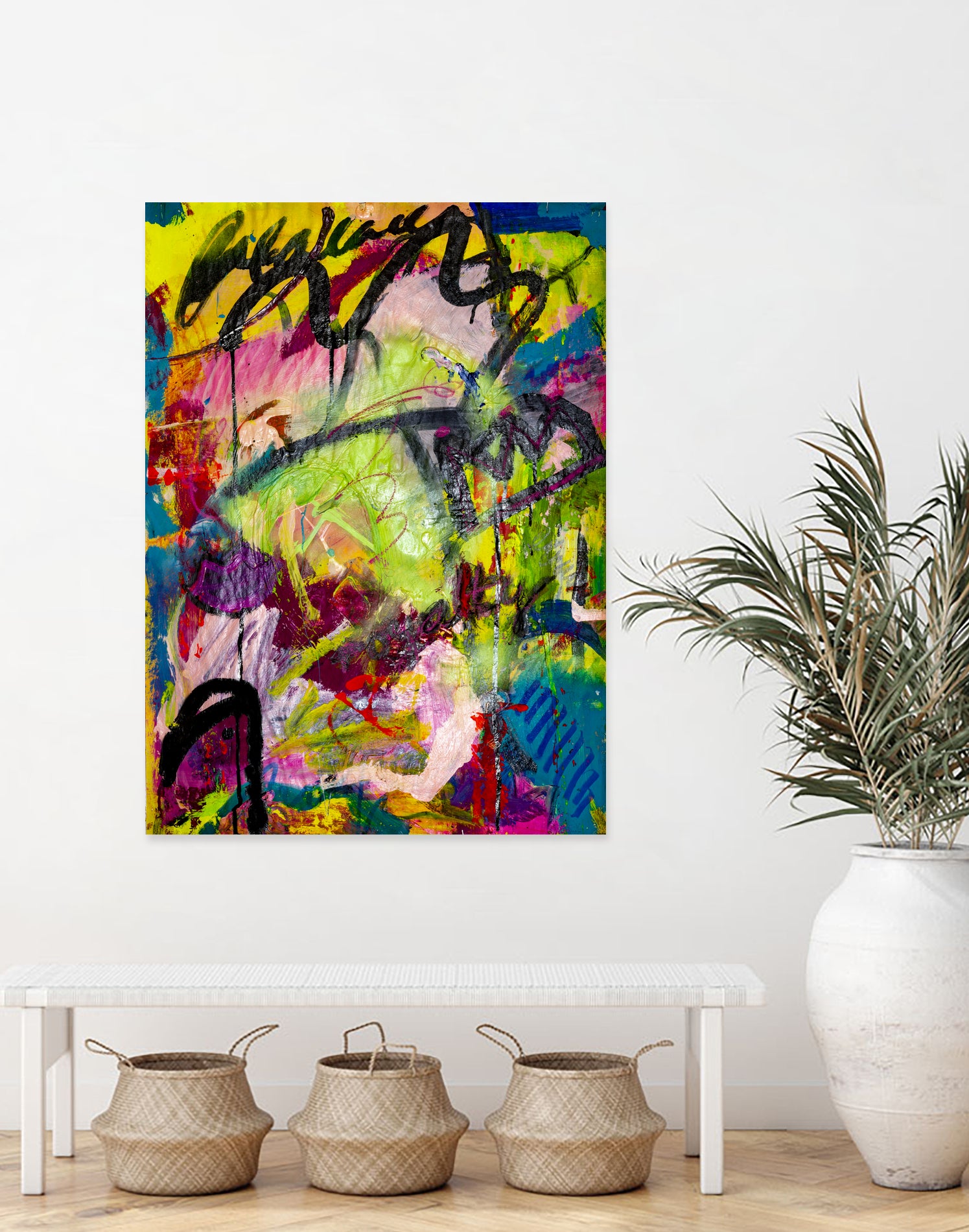 Festive Majesty by Janet London on GIANT ART - fluo yellow abstract